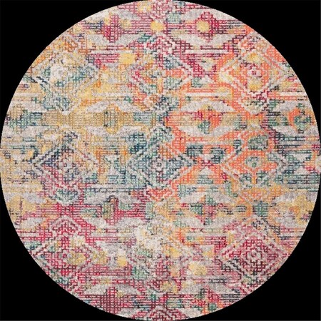 Safavieh 6 ft. -7 in. x 6 ft. -7 in. Monaco Modern Power Loomed Round Rug, Multi MNC276R-7R